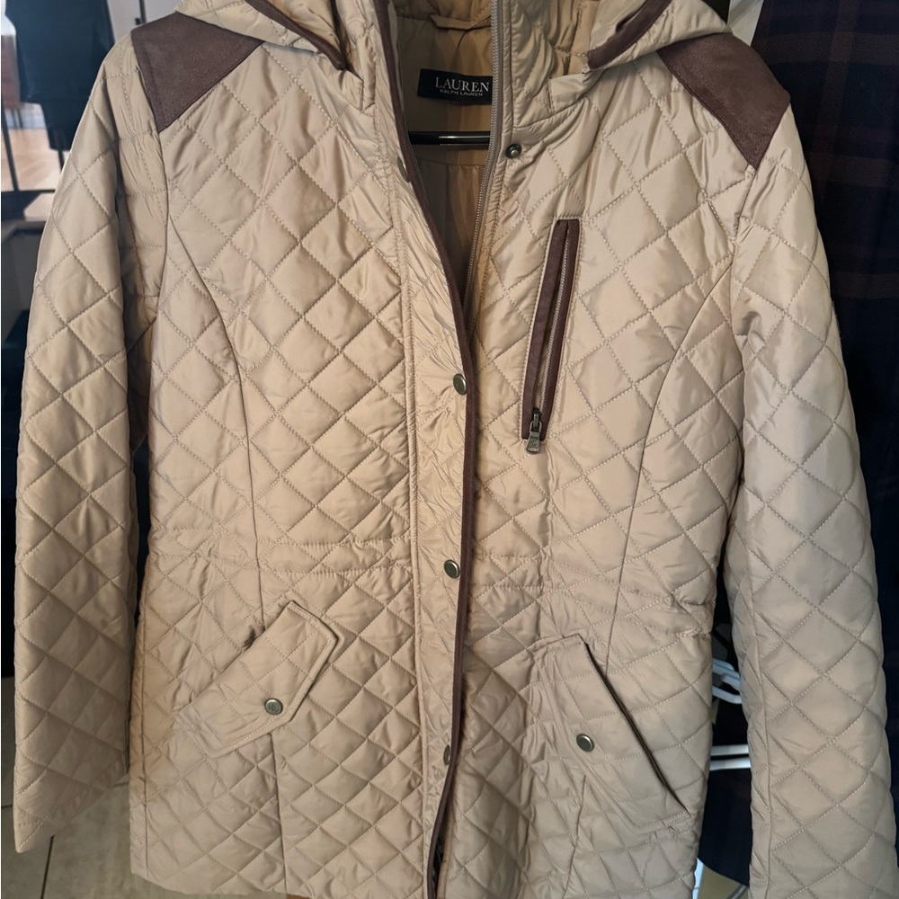 Ralph Lauren Cream Quilted Puffer Jacket